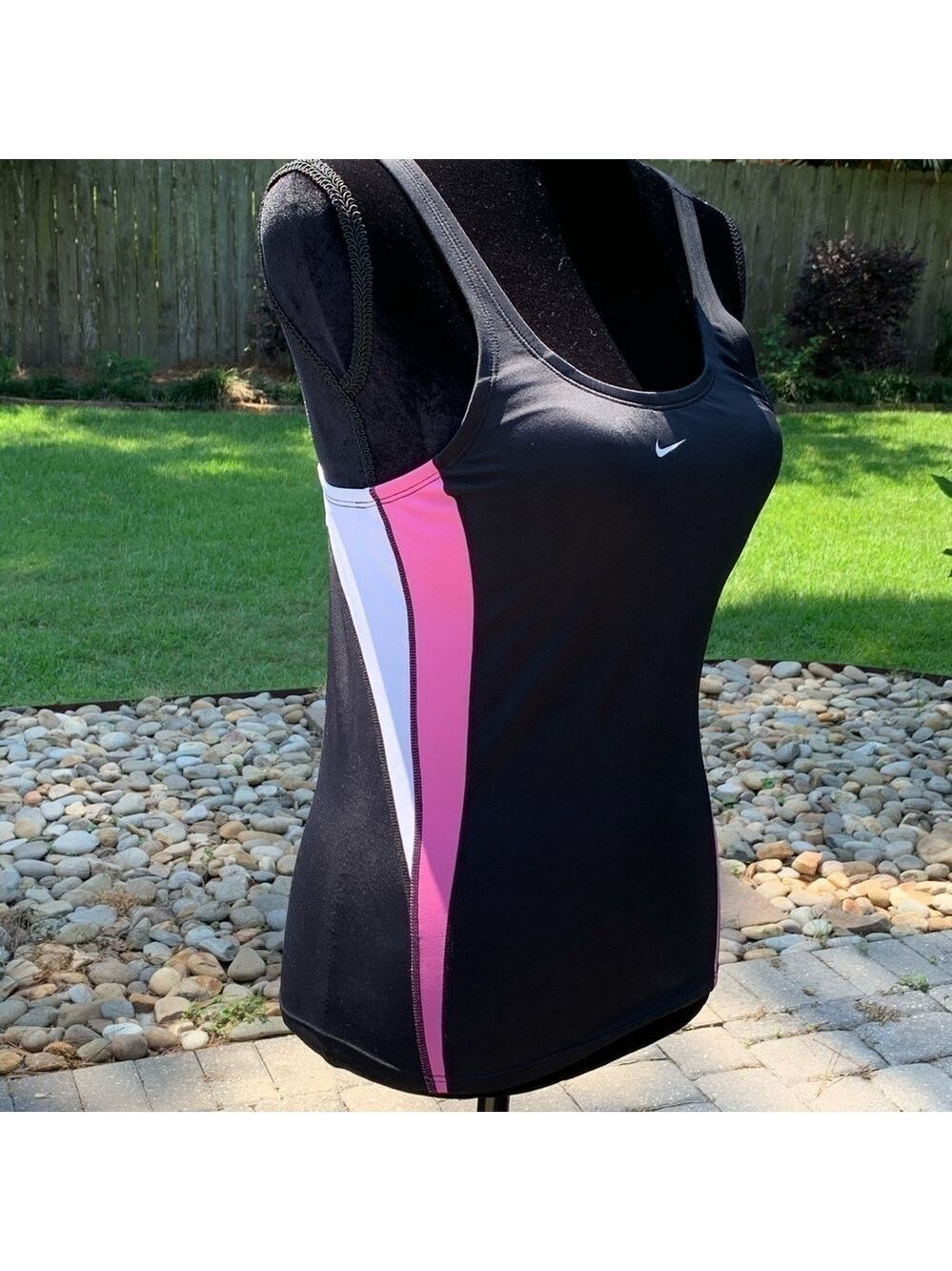 NIKE black activewear tank top swim run tennis gym workout like new